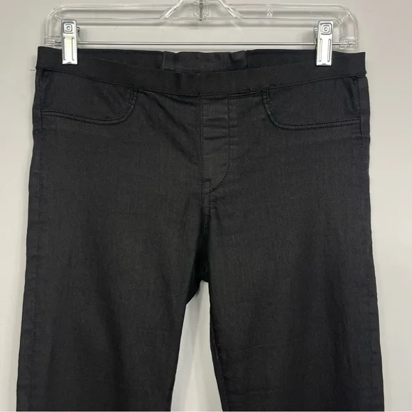 Helmut Lang Black Coated Cotton Blend Skinny Leg Jegging Jeans Pull On Pants 27 - Picture 7 of 16